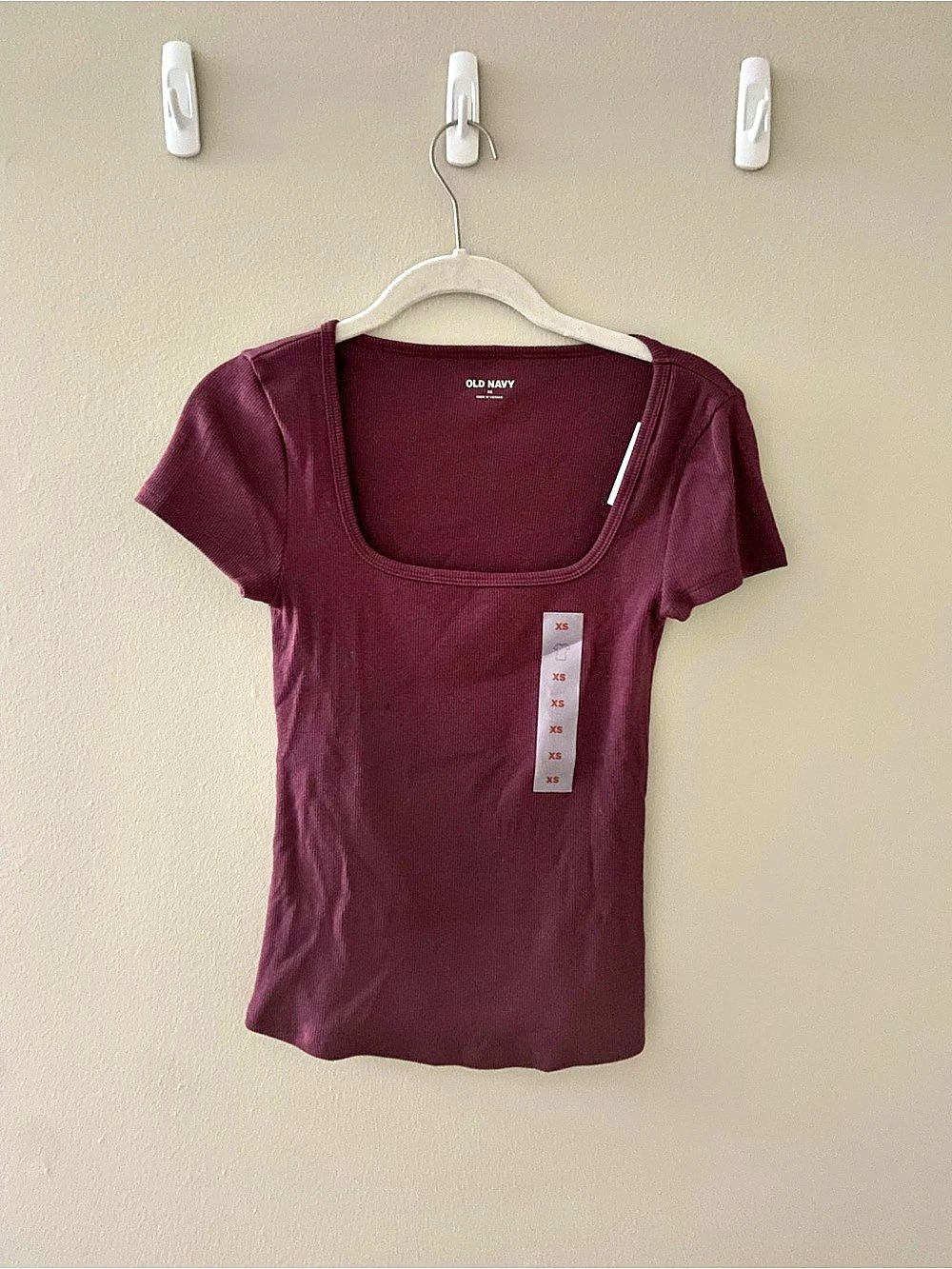 NWT Old Navy Square-Neck Ribbed Short Sleeve Top